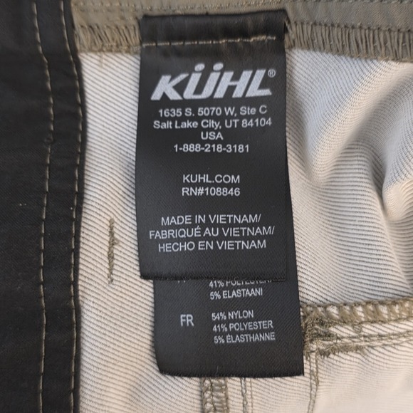 Kuhl Shift Amphibia Men Brown Khaki Drawstring Shorts Quick Dry Stretch Size 40 - Picture 5 of 9